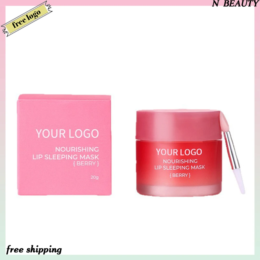 Custom Logo 20g Lip Sleeping Mask Private Label Hydrating Breathable Moisturizing Prevent Dryness Cracking Refreshing Makeup