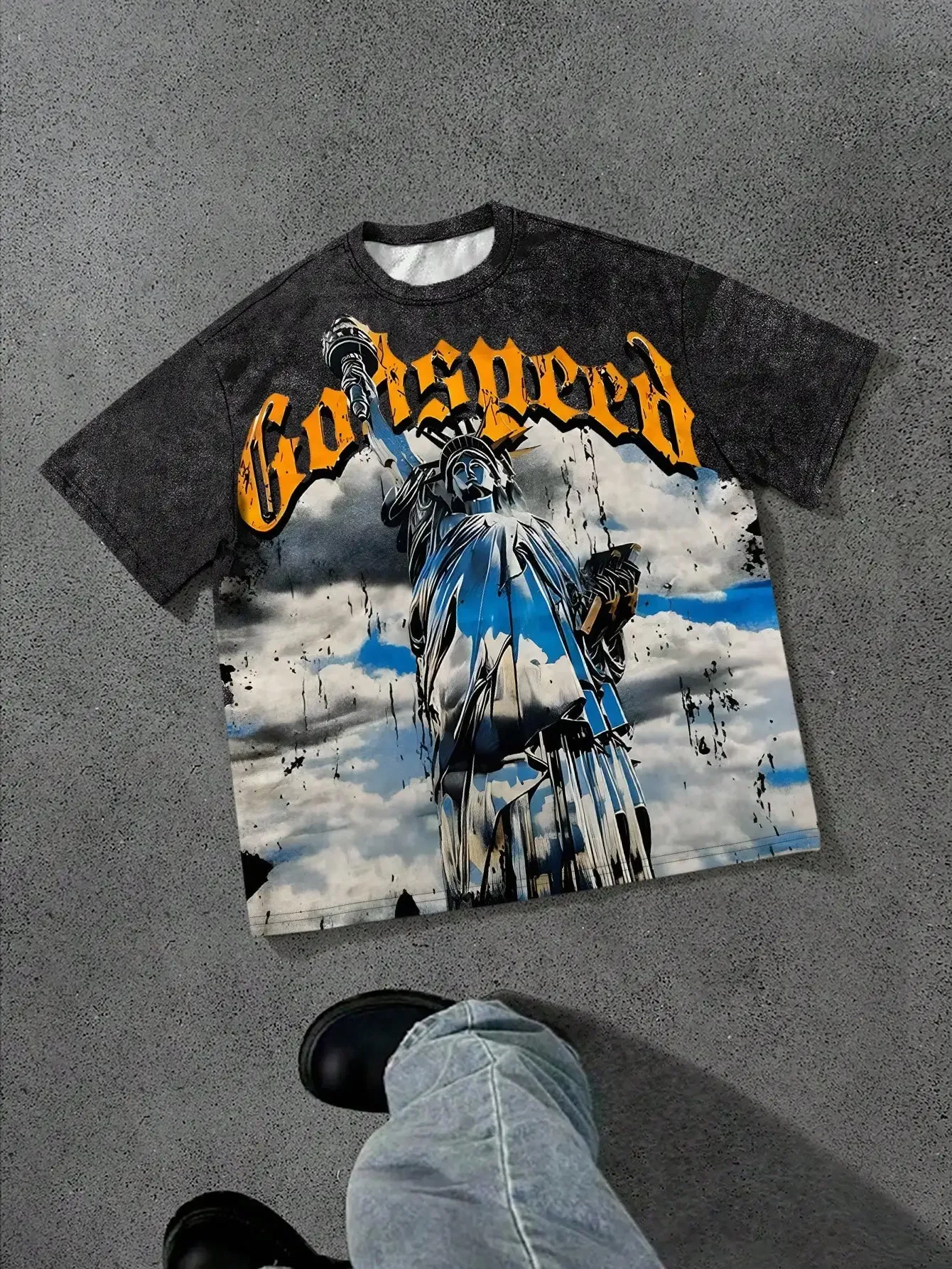 PAVTROS Manfinity Streetrush Letter Print T-shirt Vintage Men Women Clothes Harajuku Y2k Tops Sports Unisex Tee Clothing