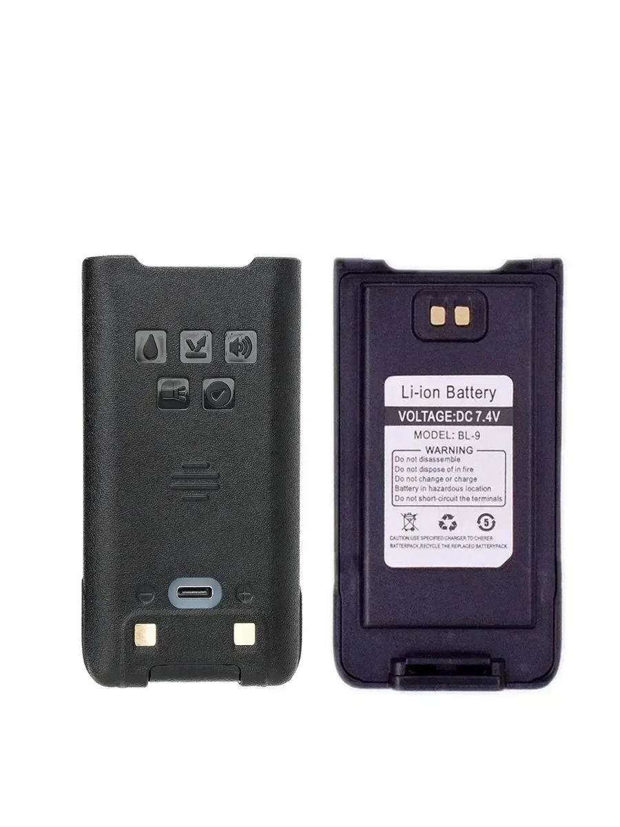 Kompatybilny z akumulatorem litowo-jonowym Baofeng 7.4V UV-9R, obsługuje ładowarkę typu C, wodoodporność IP68, do radiotelefonu UV-XR, bateria BL-9. — 2