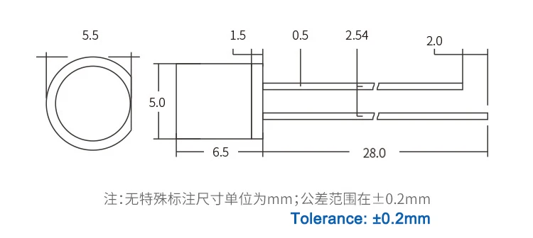 LoCN 1000개 LED 다이오드 5MM F5 플랫 헤드 상단 가장자리 빨간색 노란색 파란색 녹색 따뜻한 흰색 보라색 분홍색 주황색 긴 핀 투명