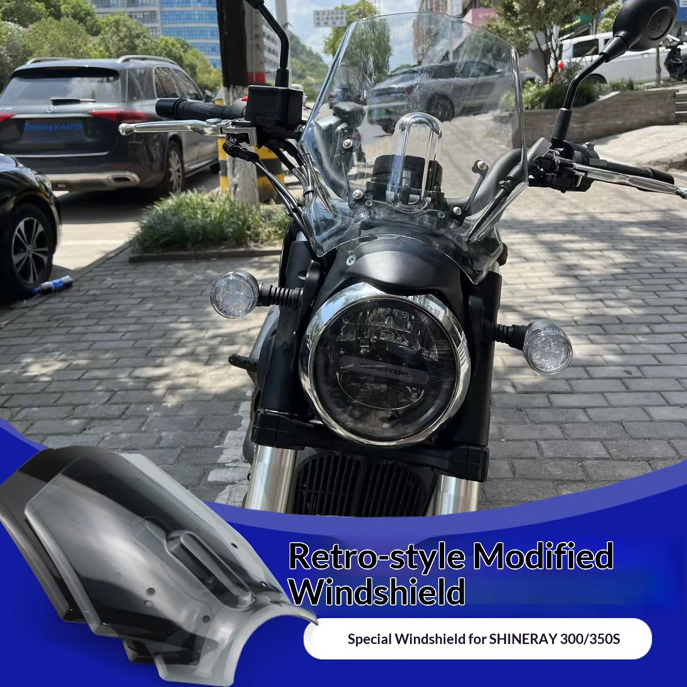 【Premium】For retro-style windshield modification of Qianjiang Flash 300S.