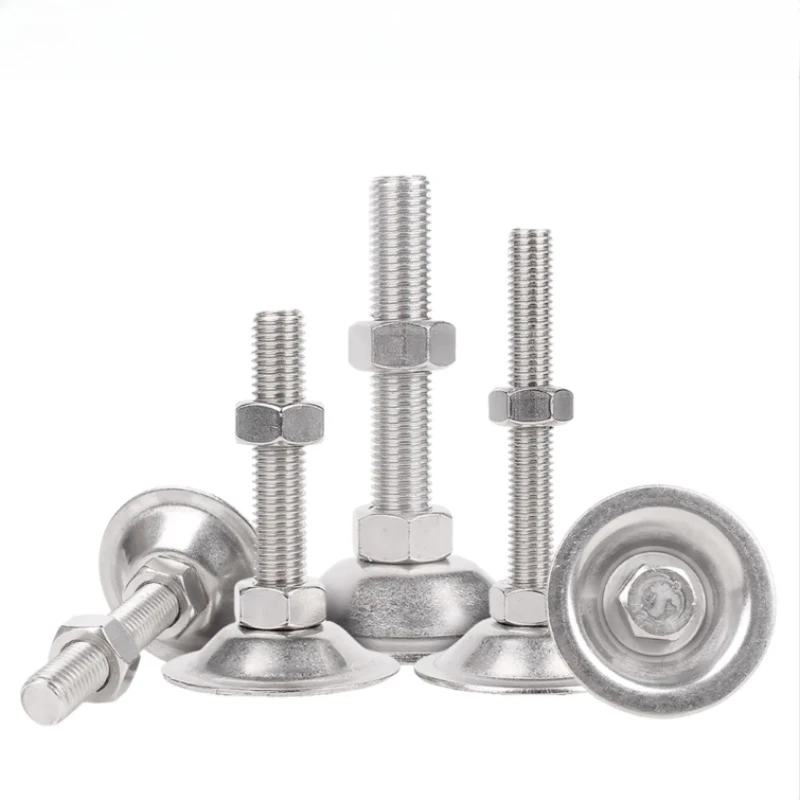 M5~m16 304 Stainless Steel Bell Mouth Flat Bottom Foot Cup Machine Tool Fixed Adjustment Foot Equipment Support Chassis Base