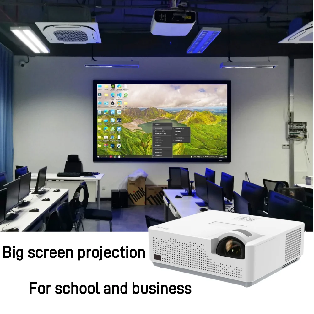 أجهزة عرض احترافية 4500 Ansi Day Light Office Meeting Powerpoint Classroom DLP أجهزة عرض ثلاثية الأبعاد #4