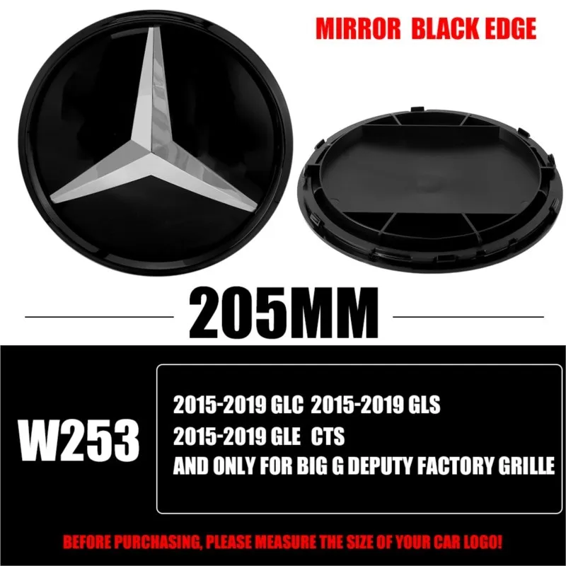 1 Stück 185/205mm abs Auto Frontgrill Abzeichen Abdeckung Ersatz Emblem für Mercedes Benz W204 W205 W253 W213 C E-Klasse Gle Cts