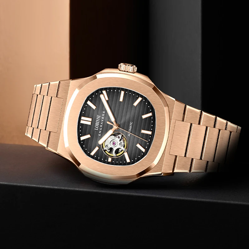 

Роскошные брендовые часы LOBINNI, импортные автоматические механические мужские часы из Японии, роскошные брендовые стальные часы со светящимися бриллиантами L19069B