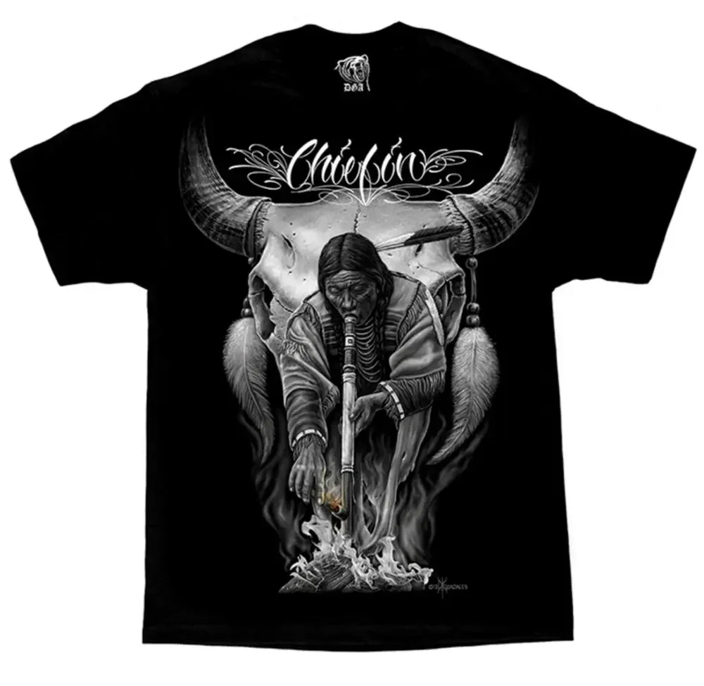 Chiefin Native  T Shirt DGA David Gonzales Art High Quality 100%Cotton Short Sleeve