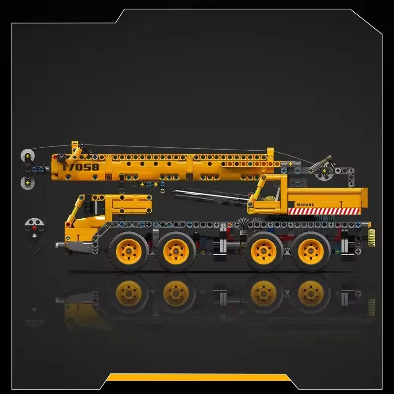 Mould King 17058 Technical Car Building Block Mechanical Crane Model Assembly MOC Engineering Truck Toys Kids Christmas Gift