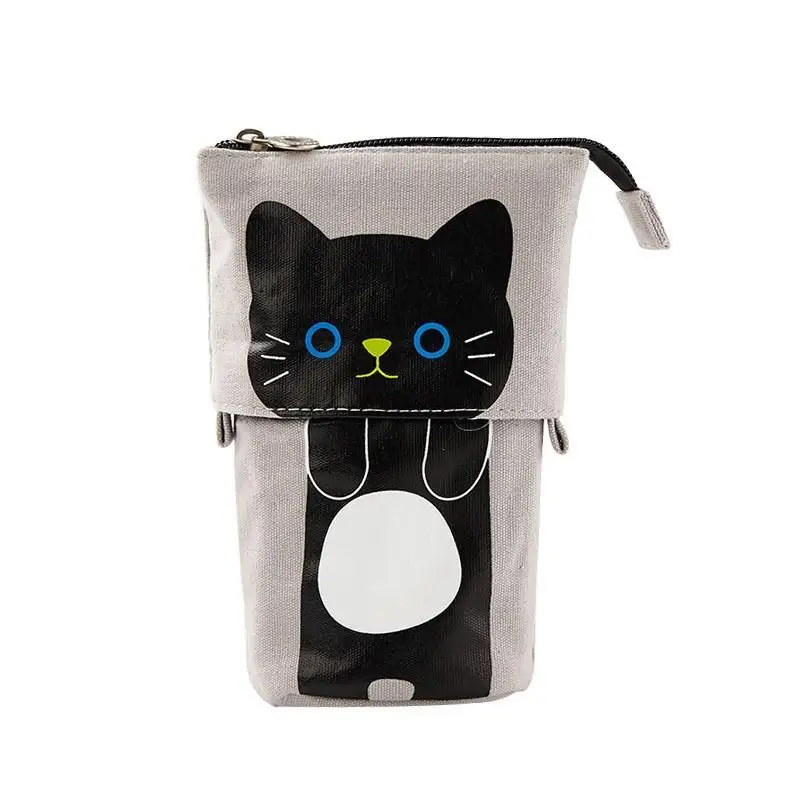 Retractable Pencil Case Kawaii DIY Printed Pen Case Large Capacity Pen Holder Stationery Storage Pencil Bag