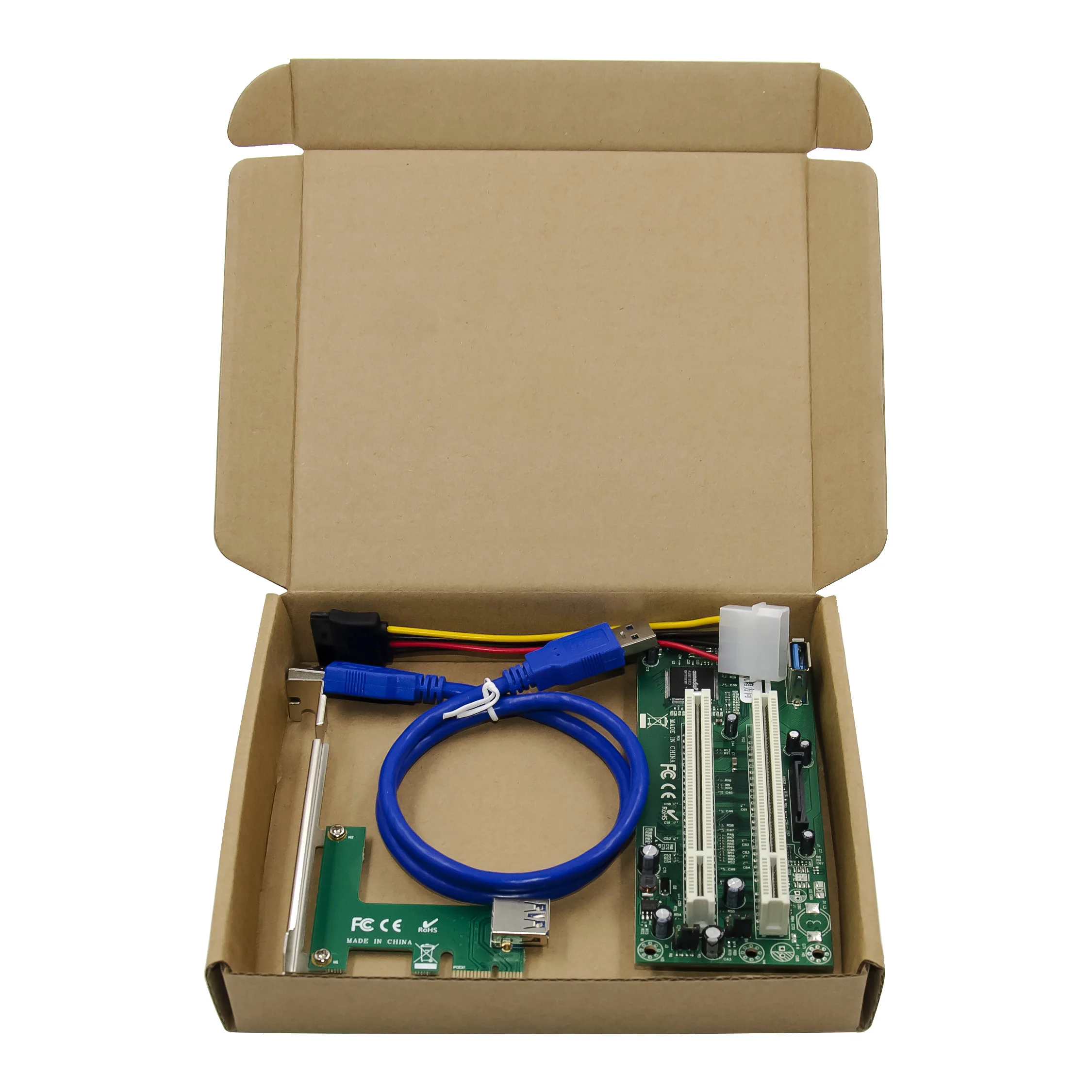 PCI Express X1 auf 2-PCI-Karte ASM1083 Konvertierungskarte PCI-E-Riser-Karte