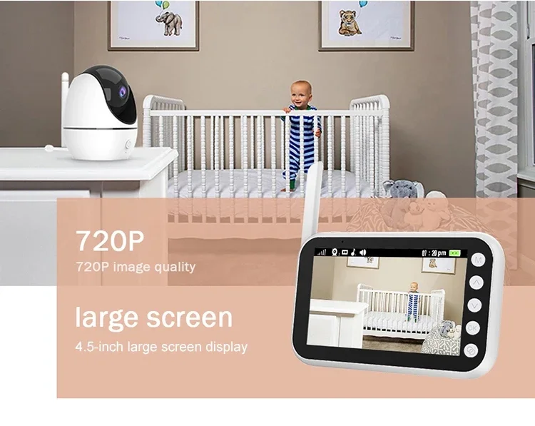 كاميرا أطفال 4.5 بوصة HD كاميرا أطفال للتحكم في أمن المنزل PTZ #3