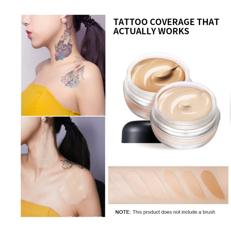 2-Color Tattoo Concealer – Long-Wearing, Water-Resistant & Sweat-Resistant, Covers Scars & Birthmarks, Full-Coverage Foundation
