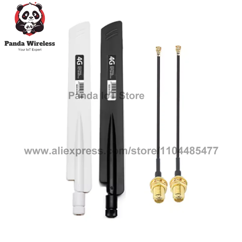 2pcs 4G Antenna SMA Male High Gain 38dBi 700-2700MHz For 3G LTE Wireless Network Card with 10/15cm U.FL to SMA Female Pigtail