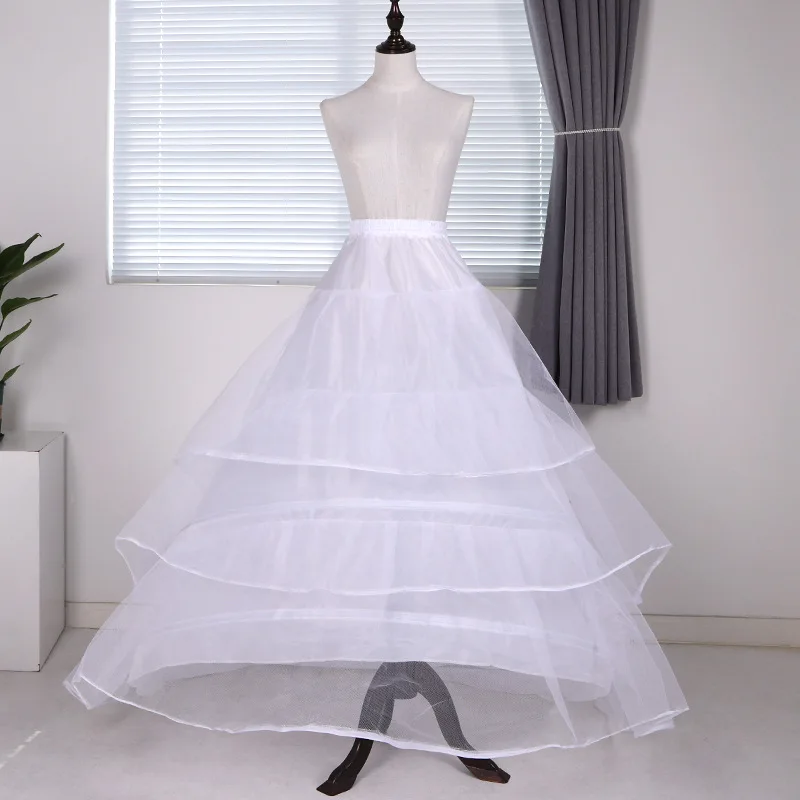 Customized Wedding Dress With Tailed Skirt Support, Adjustable Two Circles Three Layer Yarn Interlining Banquet Support