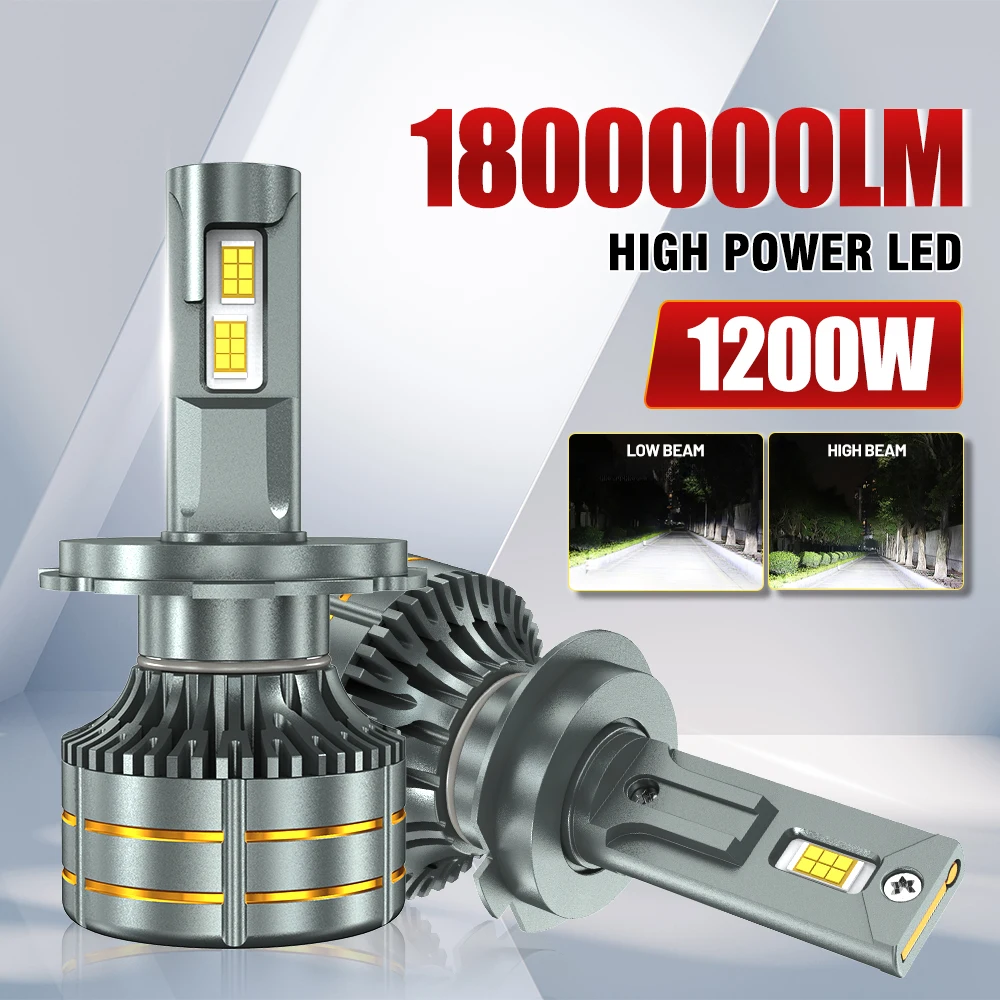 

1200W 1800000LM Canbus H4 H7 H1 LED H8 H11 9005 9006 9007 9008 9012 HB3 HB4 Car LED Headlight Auto Fog Lamp LED Bulbs 6000K 12V