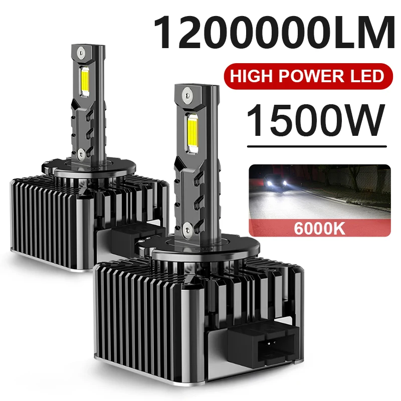 

New D1S D3S 1:1 LED Headlight 1500W 1200000LM D1R D3R LED Headlamp Mini Car Lamp Plug&Play With Fan Super Bright 4500K 6000K