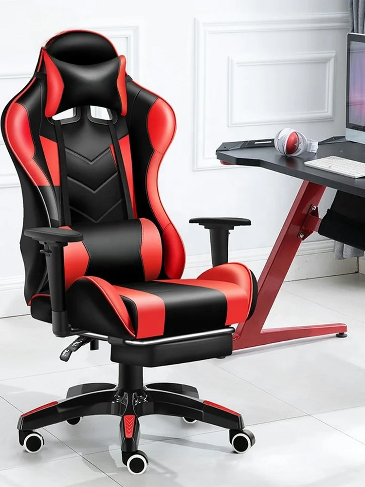 Ergonomic Modern Comfort Computer Gamer Esports Chair with Massage Feature Synthetic Leather Reclined and Swivel Featurespromote