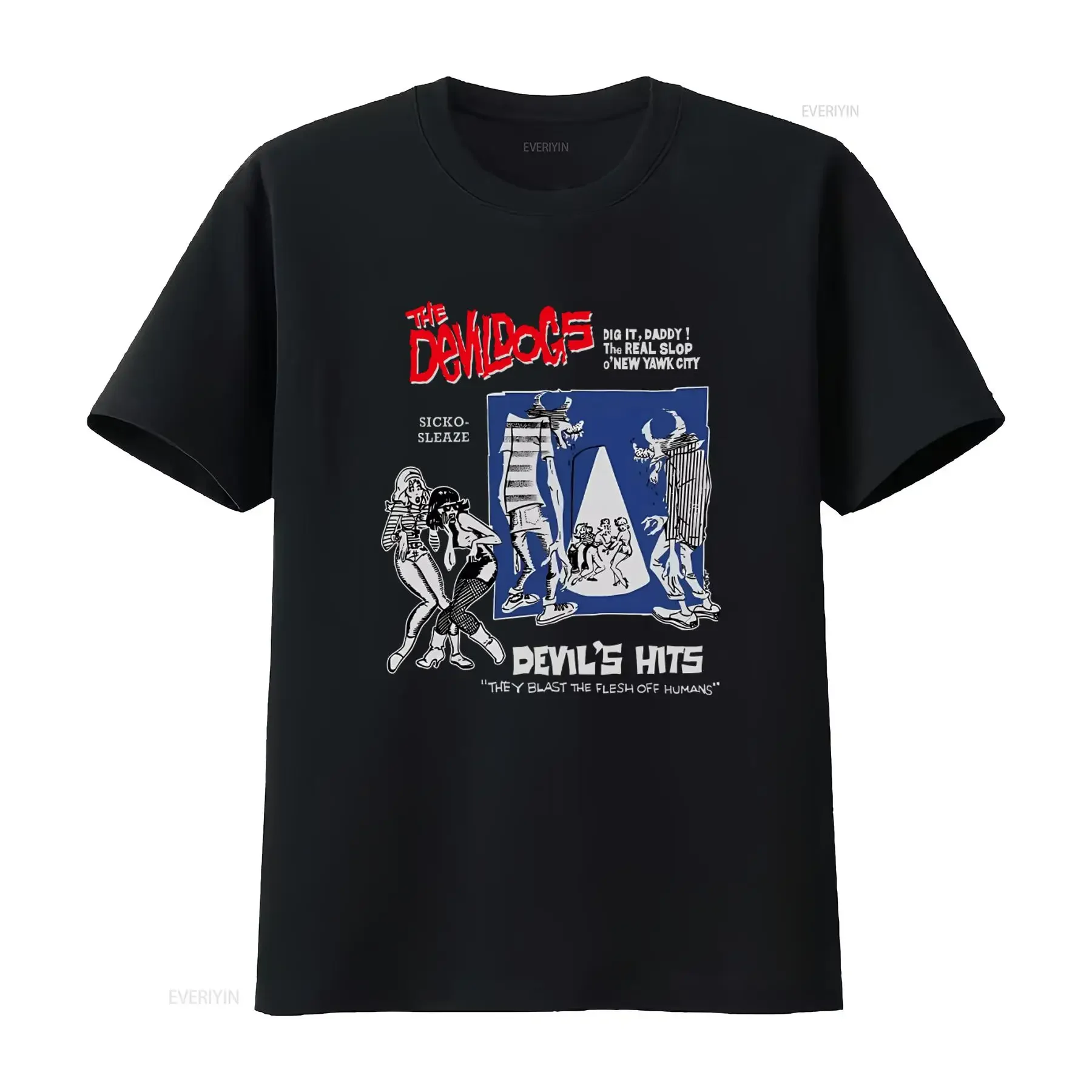 Devil Dogs Devil'S Hits Men'S T Shirt Vintage Rock Band Print Unique Art Design Perfect for Music Lovers vintage Washed