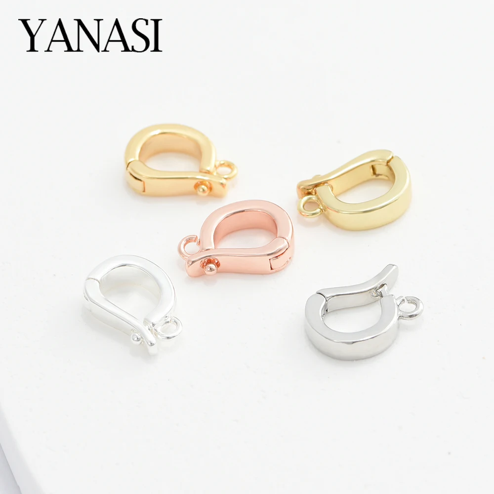 1PCS 18K Gold Plated Pendant Bail Clasps Connector Fastener DIY Accessories Hinged Necklace Enhancer Jewelry Materials For Women