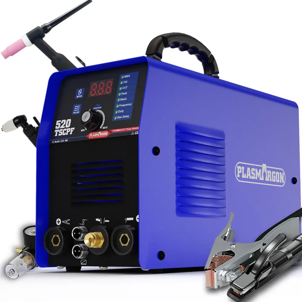 

Plasmargon Plasma cutter 4 in 1 Welding Machine 520TSCPF DC Inverter Spot Welder TIG MMA IGBT Pulse CNC Metal Cutting Machine