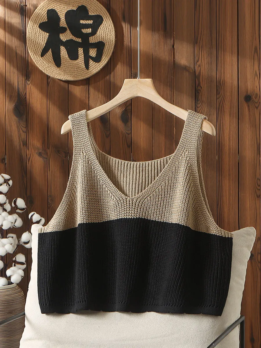 

High Quality Large-sized Knitted Camisole Vest for Women's Autumn and Winter New Style Loose Sleeveless Sweater Vest