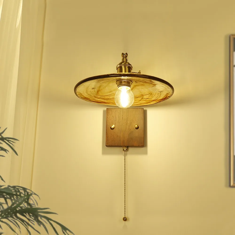 Lampu dinding kaca, proyek hotel ruang makan lampu teras Modern untuk tangga, lampu dinding