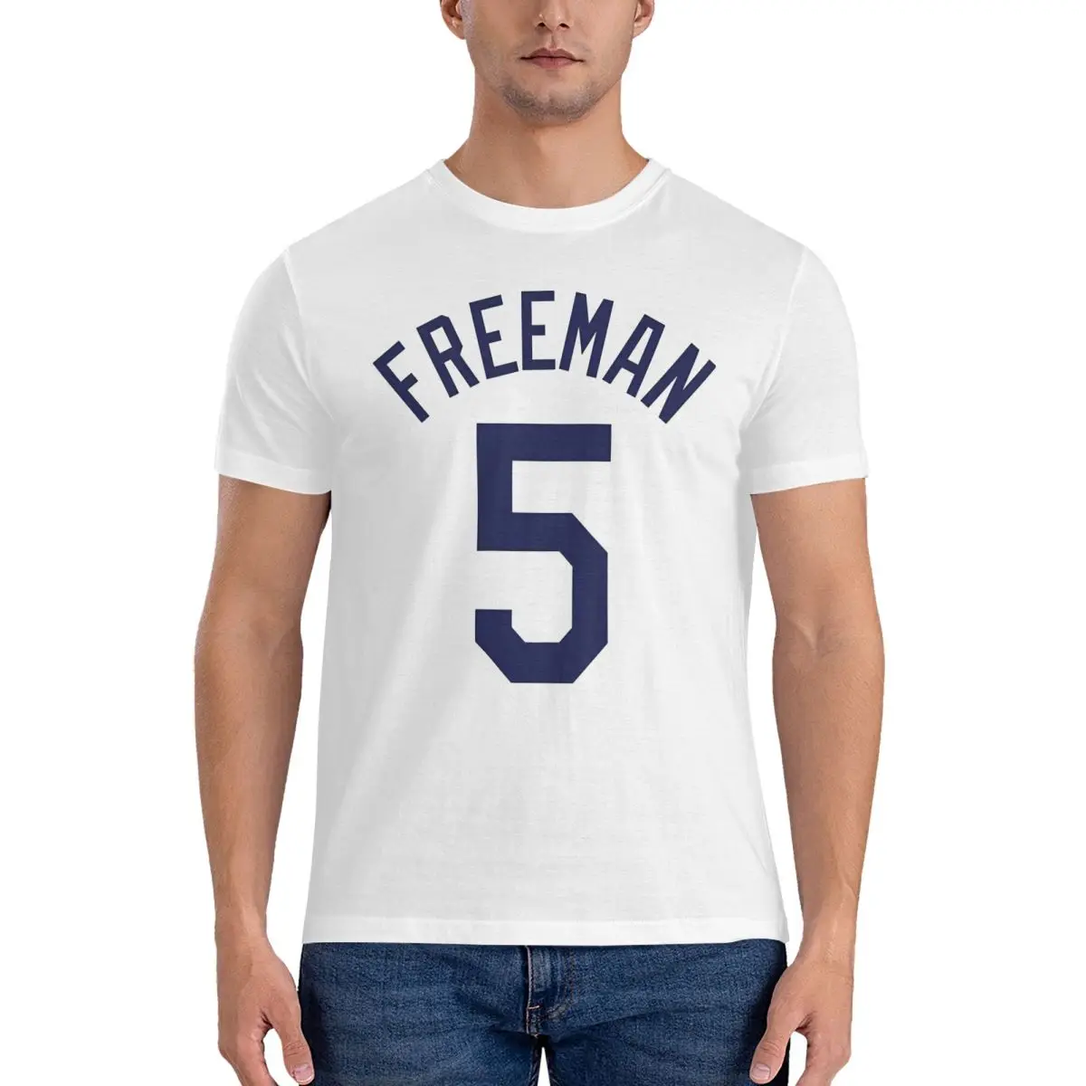 Funny Freddie Freeman LA Jersey Tshirt Men's Crewneck Short Sleeve Tops Baseball Cotton Summer Clothing