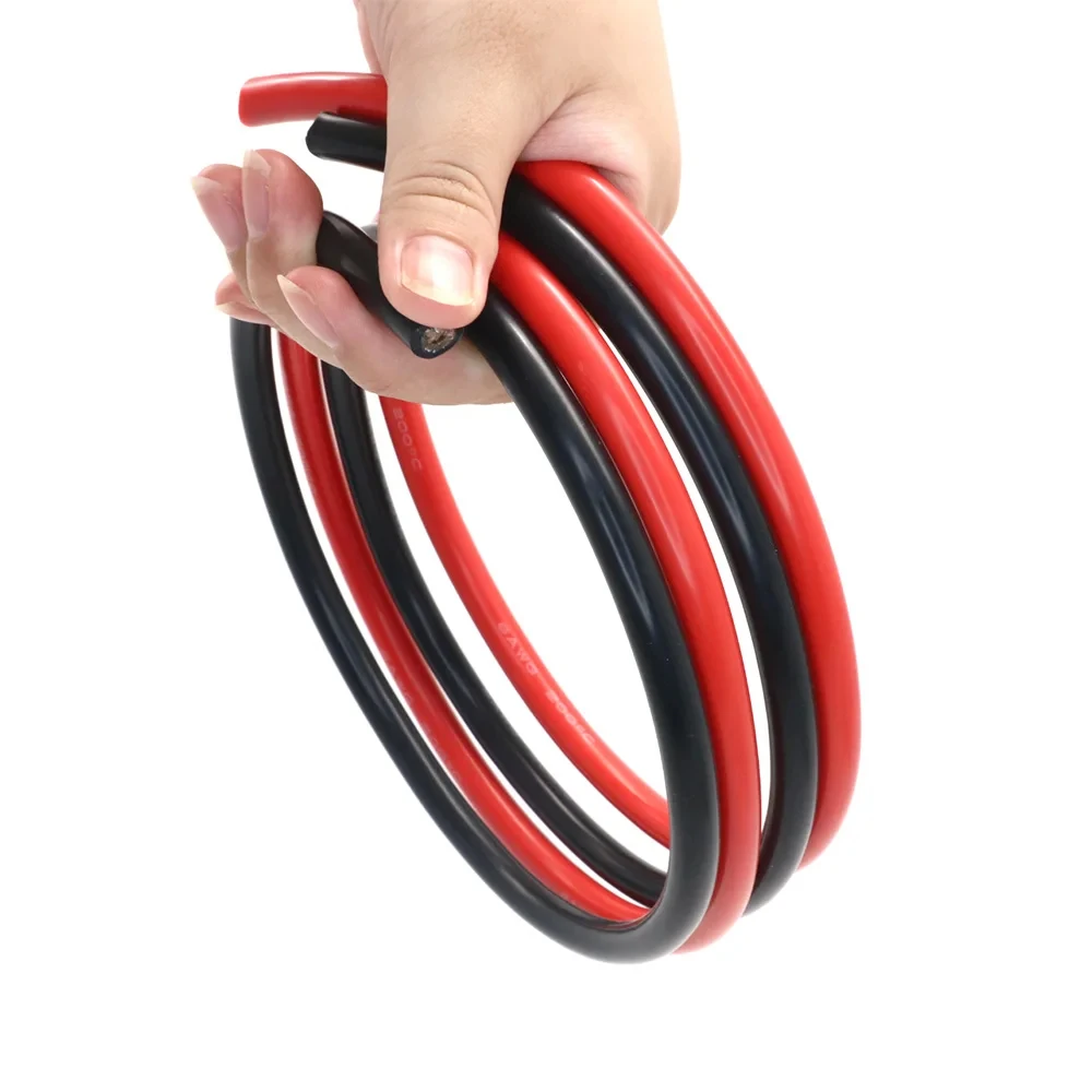 2 Meter/Lot Superweiches Silikonkabel-Set Rot & Schwarz Hitzebeständiges Kabel mit Stärke 10 12 14 16 18 20 22 24 26 AWG (1 Meter Rot + 1 Meter Schwarz) – Detail 4