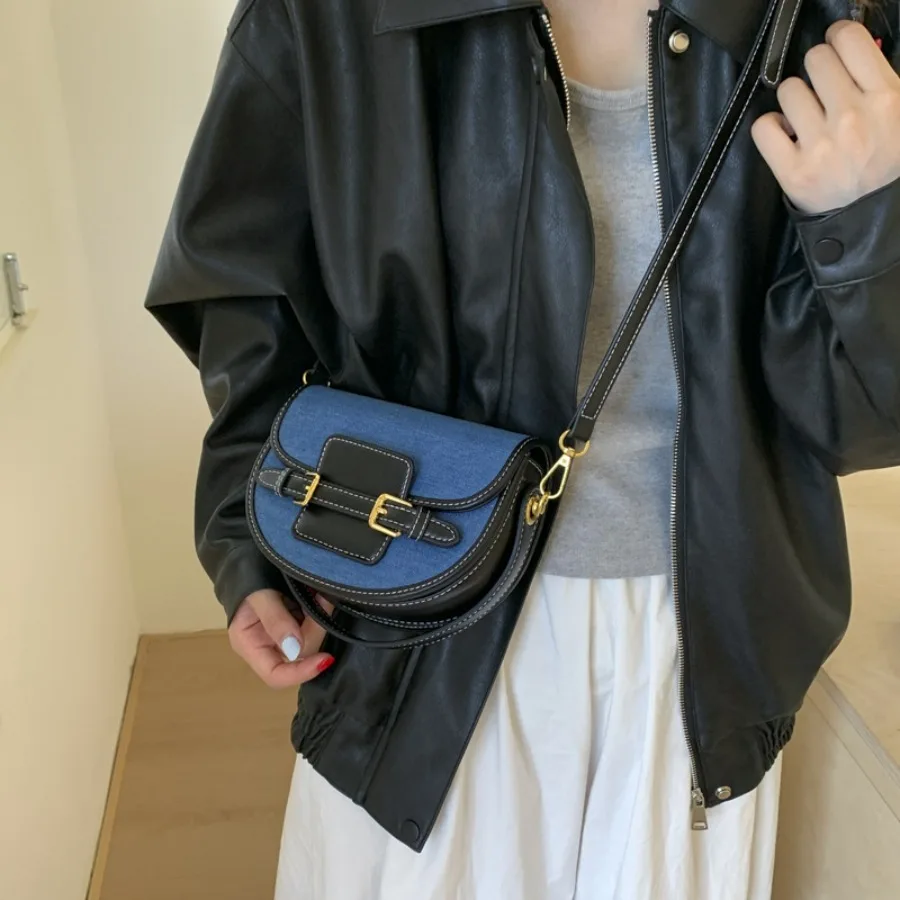 

Autumn and winter fashion senior sense of color collision saddle bag popular hundreds of simple shoulder women's bags handbags