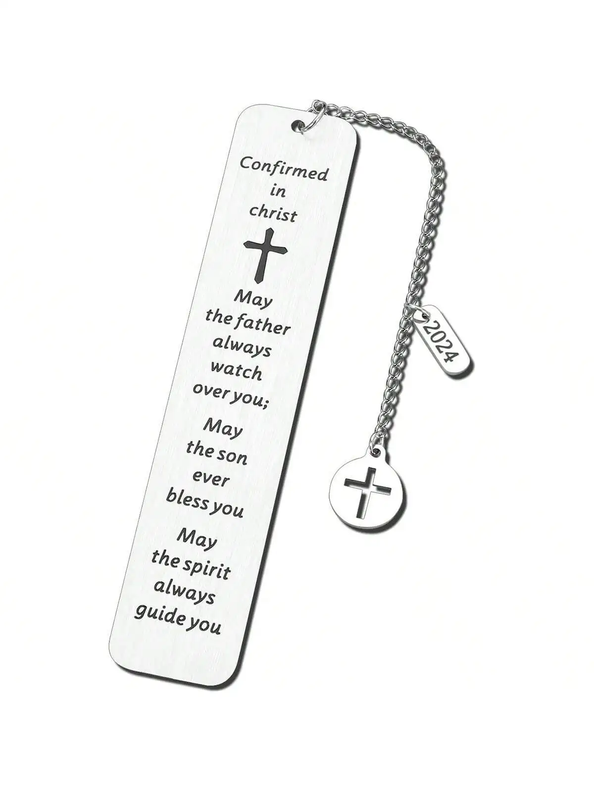 

1pc 2024 Pendant Stainless Steel Bookmark New Product Bookmark Gift For Teachers And Friends Metal Laser Engraved Pendant Inspir
