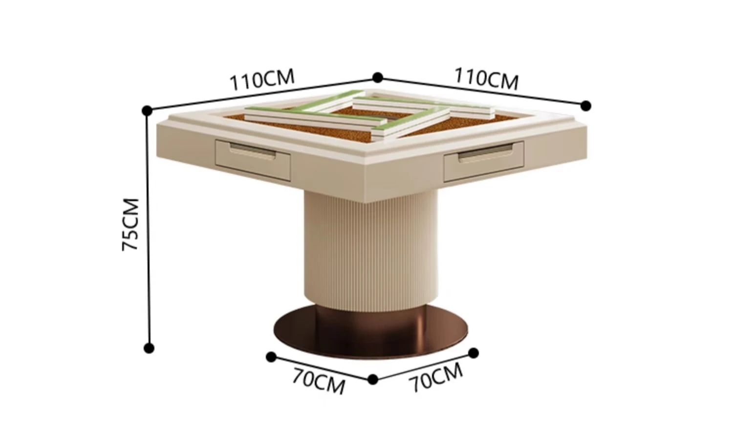 Automatic mahjong machine, a set of four dining tables and chairs