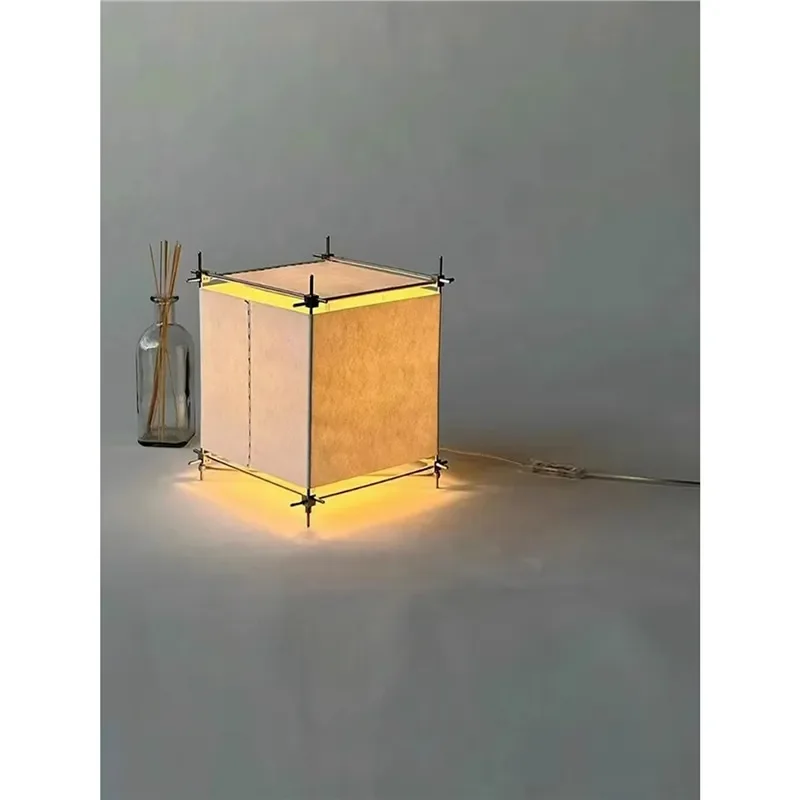 Modern Simple Stainless Steel Floor Lamp Retro Atmosphere Lighting Designer Decoration For Tea Room Washable Paper Shade Home