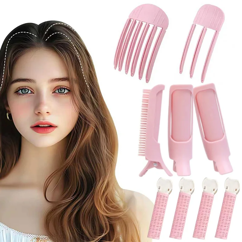 2-4pcs Fashionable Fluffy Hair Clip,3 and 6-Teeth Comb, Portable Women's High Cranial Top Fluffy Styling Volume Hair Rollers
