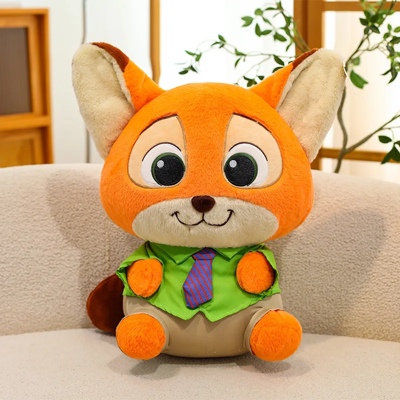 Anime Zootopia Nick y Judy 28CM muñeco de peluche juguete periféricos decoración portátil suave sofá muebles muñeca almohada regalos de vacaciones