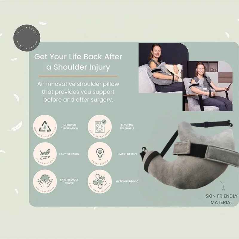 Adjustable Shoulder Support Pillow for Post-Surgery Rotating Cuff Ideal Pillow for Side Sleepers Comfortable Recovery Aid