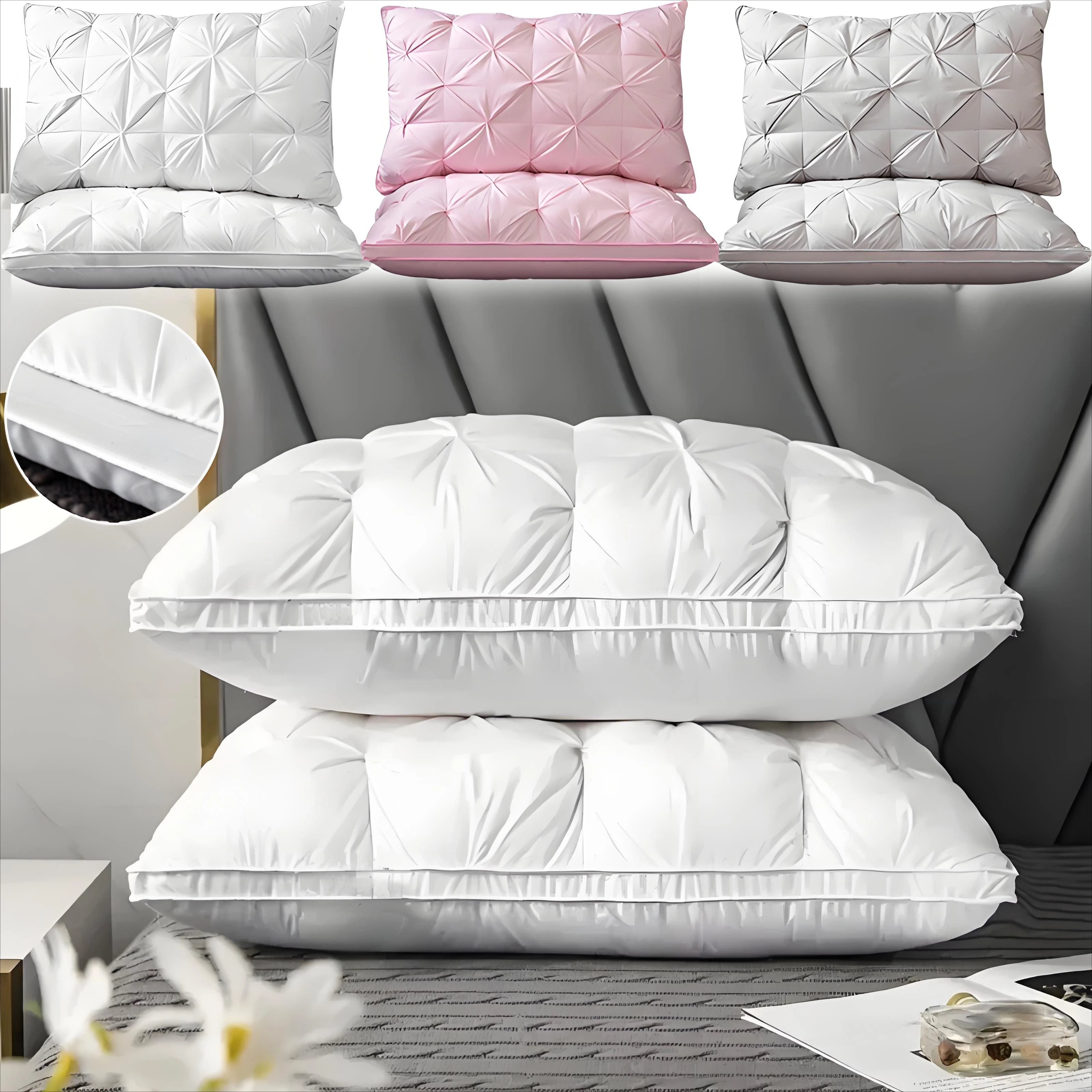 

Comfortable Pillows for Sleeping Polyester Insert White Bedroom Sleep Pillow 5-Star Hotel Pillows Low-Mid-high 베개 for Sleeping