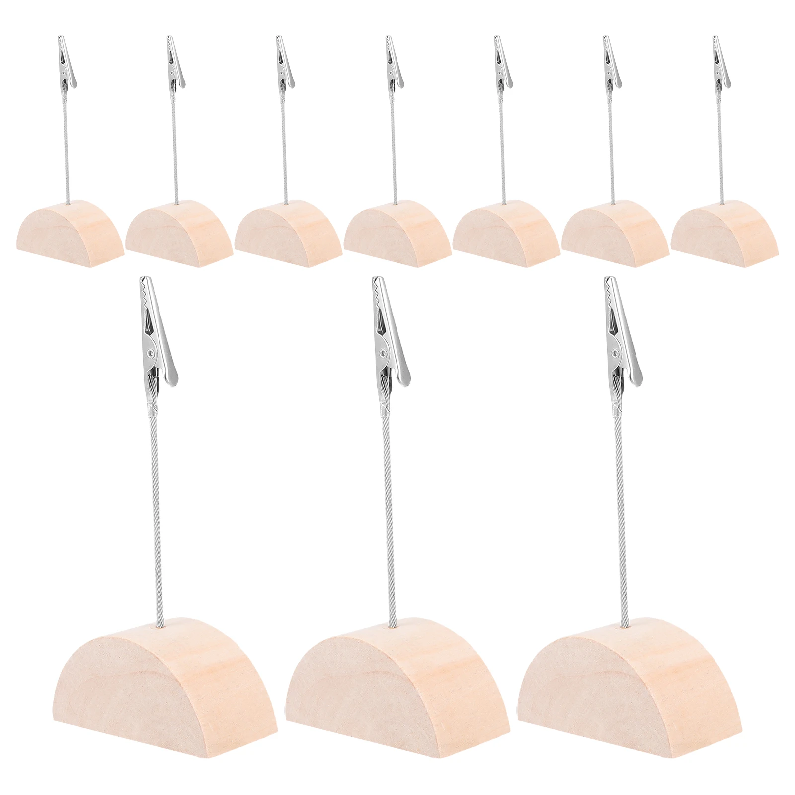 

10 Pcs Wooden Business Card Holder Vintage Desk Photo Memo Note Stand Craft Clamps Table Organizers Storage Solution