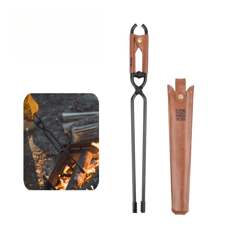 

Portable Burning Fire Clip Picnic Barbecue Thicker Anti-scalding Carbon Fire Clip Lightweight Carbon Steel Burning Fire Tongs