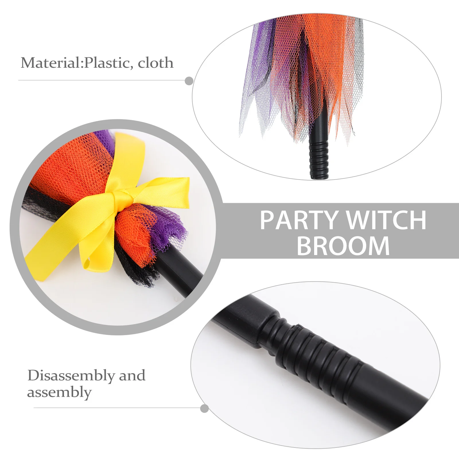 

Хэллоуин Ведьма Метла Прочный Пластиковый Марлевый Материал Съемный Легкий Для Хэллоуина Косплей Ведьма Белат Опора