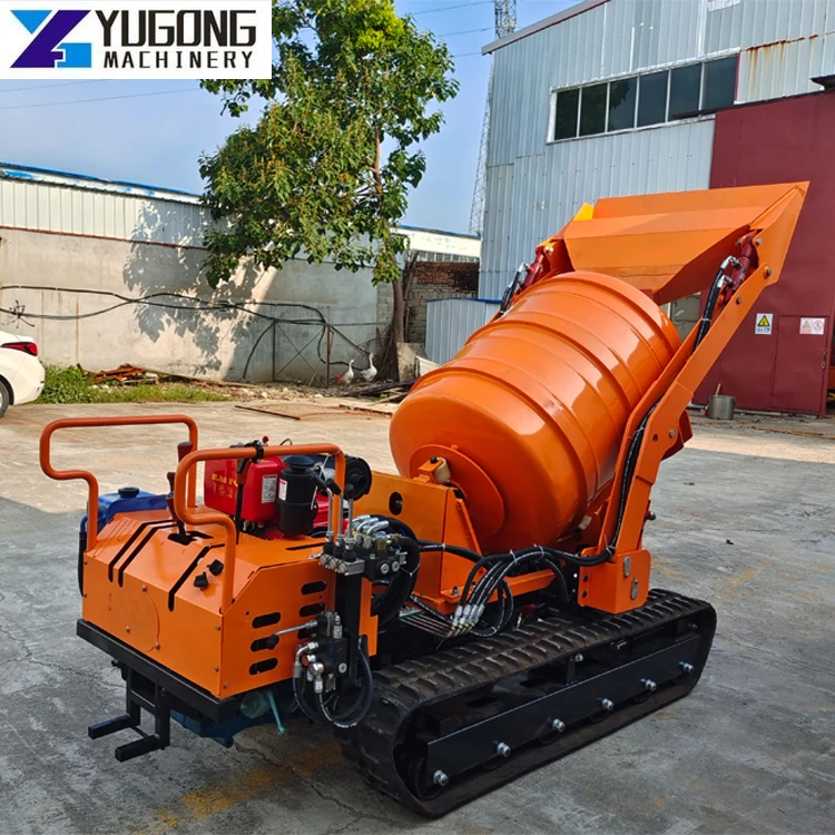 YG Mini Mobile Portable Cement Concrete Mixer Small Hydraulic Shovel Loader Hand-held/stand-driven Crawler Concrete Mixer