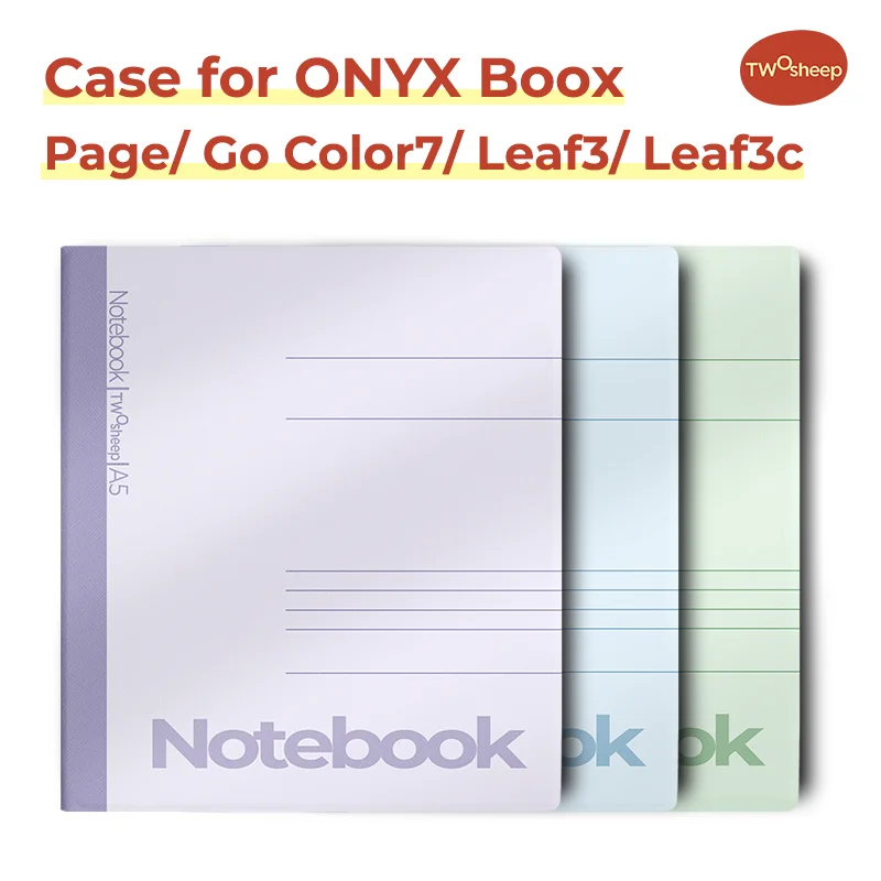 Twosheep Case for Boox Go7 Go Color7 GenII GenI Page Leaf3 Leaf3c 7-inch Magnetic Cover Auto Sleep campus notebook pattern