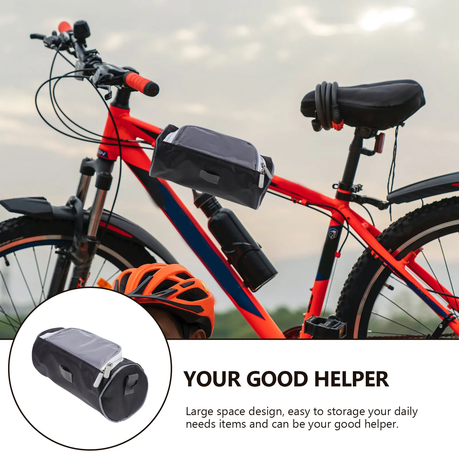 

Waterproof Front Beam for Frame Storage Oxford Cloth Large Capacity Cycling Bag Rainproof Wear resistant Scratch proof