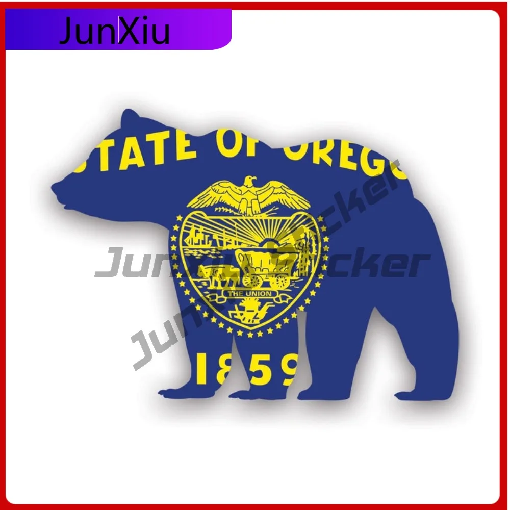 

Oregon Bear Flag Sun Resistant Fade Resistant Cartoon For Car Window Rear Windshield Motorcycle Easy Apply Self Adhesive