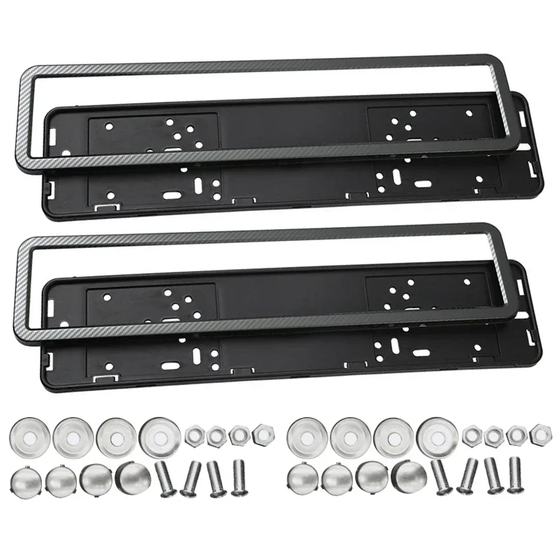 European License Plate Frame Front And Rear License Plate Frame Stainless Steel Carbon Fiber License Plate Frame Universal