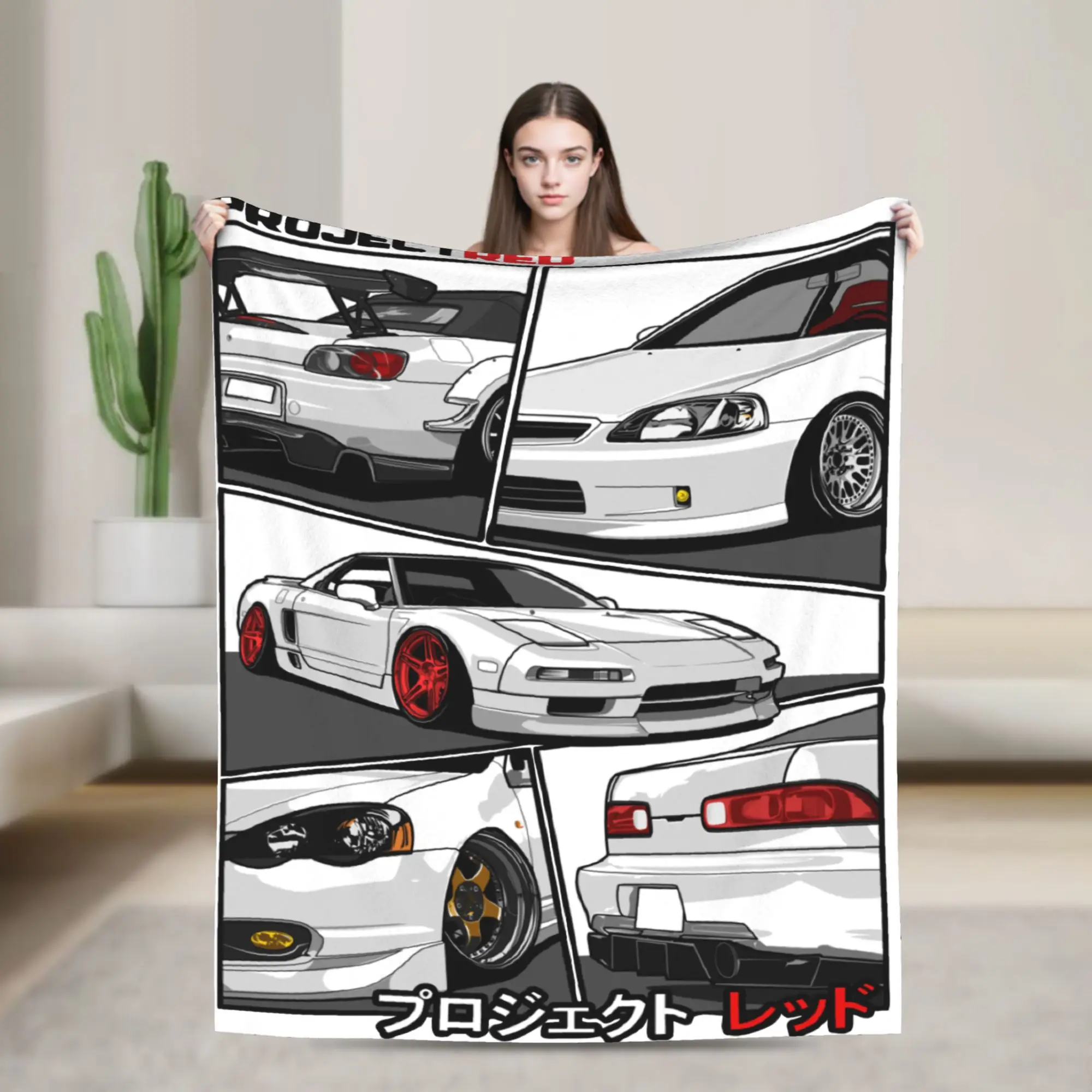 

Японские вязаные одеяла JDM Drift, флисовые одеяла для гоночных автомобилей, летние мягкие теплые покрывала с кондиционером