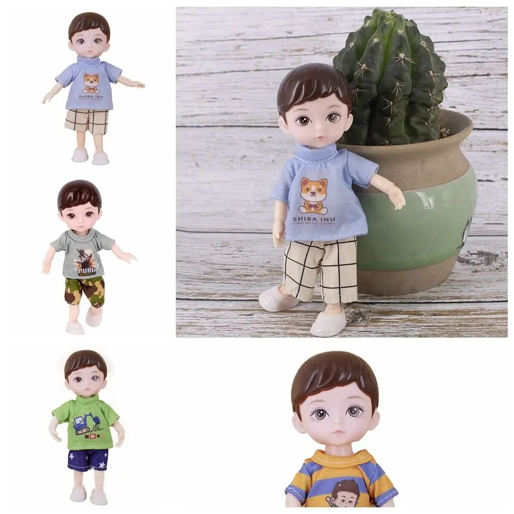 

Кукла BJD 16 см, 13 подвижных суставов, мальчик, с 3D-симулированными глазами, в одежде, милая, на шарнирах