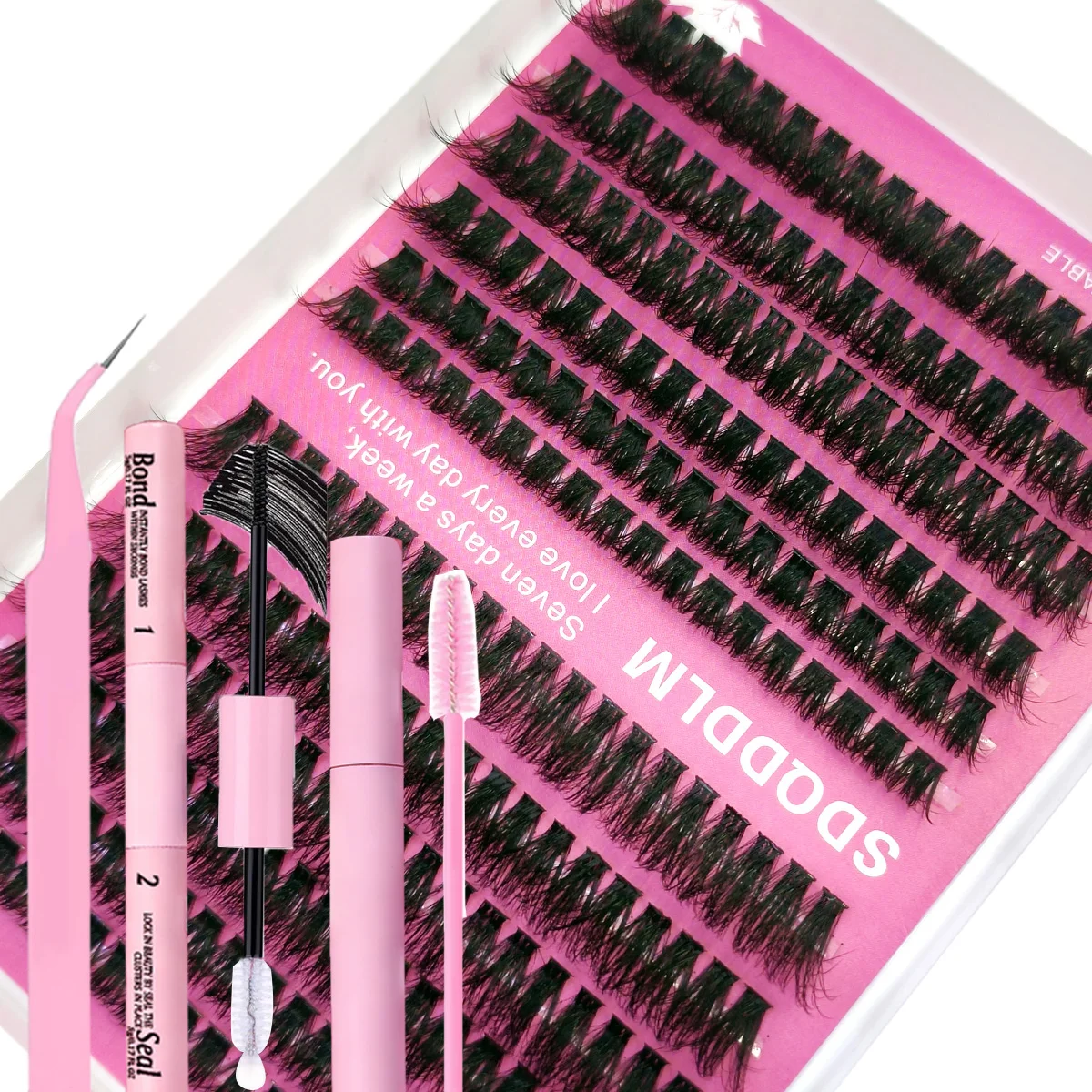 60-reihiges DIY-Wimpernverlängerungs-Set, Cluster, individuelles Wimpern-Set, Mix-Stile, 10–18 mm, mit Bindung und Dichtung, Augen-Make-up-Werkzeug – Detail 31