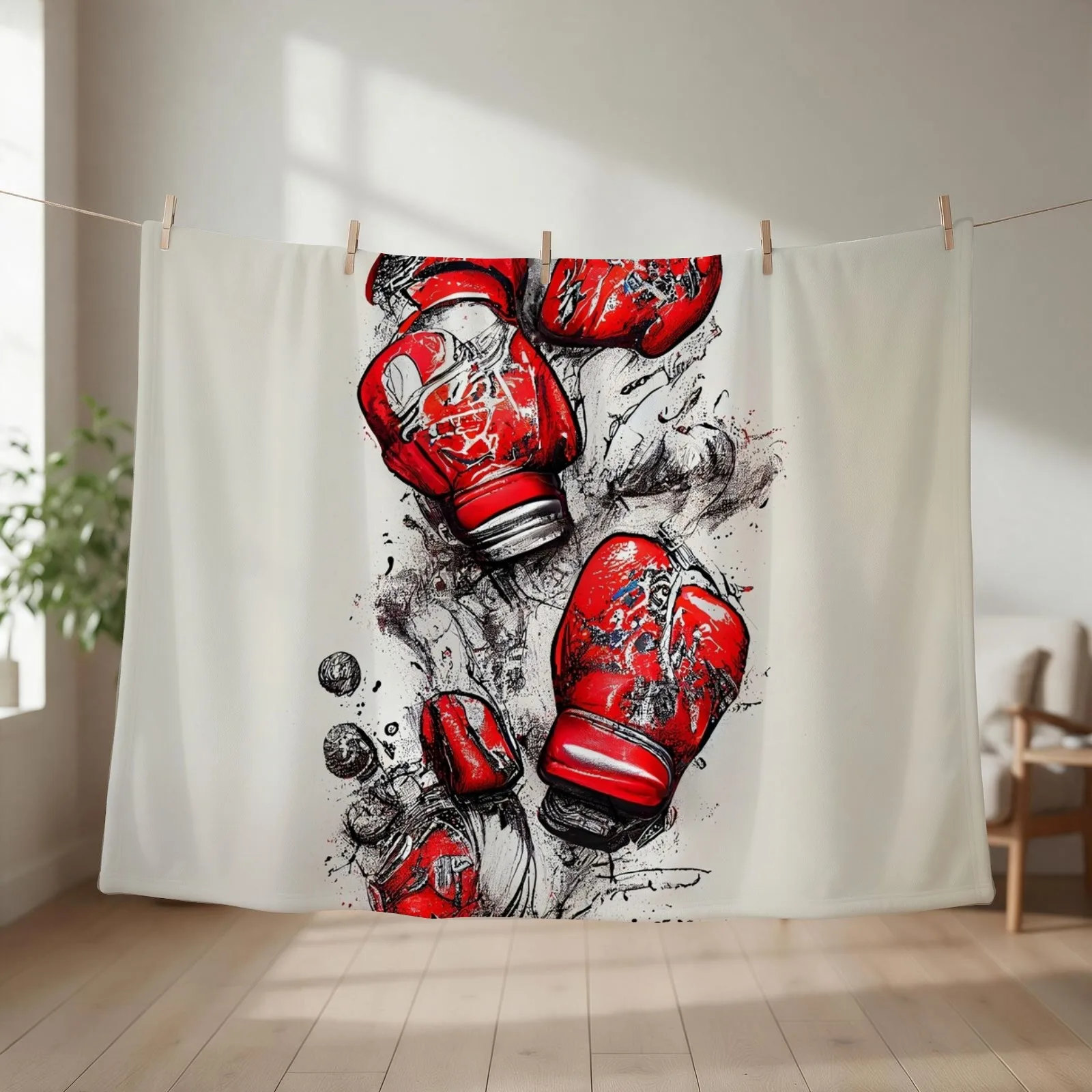 boxing gloves Throw Blanket Retros For Baby Soft Beds Summer Beddings Blankets