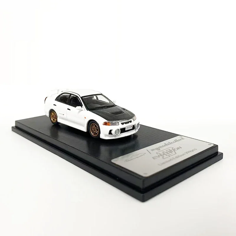 MC 1:64 Modelo Coche Lancer Evolution V4 Colección de vehículos fundidos a presión de aleación - Blanco carbón