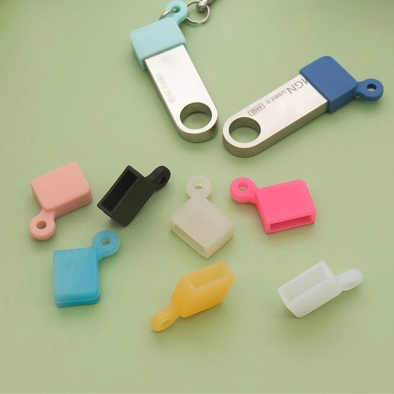 High Stretch Silicone USB Thumb Drives Protector with Secure Lanyard Multiple Use Silicone USB Holder with Lanyard