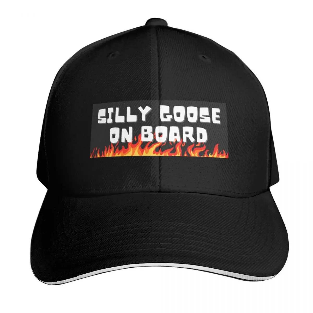 Silly Goose on Board Bumper Sticker Baseball Cap Breathable Mesh Back Adjustable Buckle Closure Moisture Wicking Quick Dry
